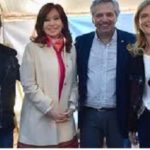 ALBERTO JUNTO A CRISTINA MAGARIO Y KICILOF